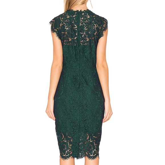 🎉HP | NWT✨ Elegant Dark Emerald Green Floral Lace Boutique Cocktail Shift Dress - Picture 2 of 5